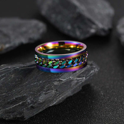 Stainless Steel Spinner Ring Beer Corkscrew Artifact Fashion Simple Heterosexual Rings Casual Men And Women Jewelry Bague Femme V E X C L U B H O U S E