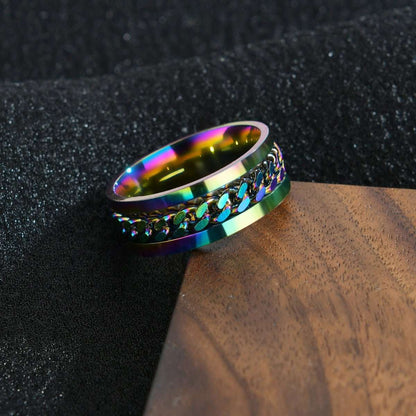 Stainless Steel Spinner Ring Beer Corkscrew Artifact Fashion Simple Heterosexual Rings Casual Men And Women Jewelry Bague Femme V E X C L U B H O U S E