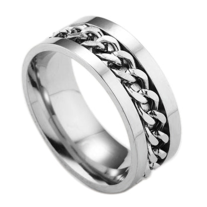 Stainless Steel Spinner Ring Beer Corkscrew Artifact Fashion Simple Heterosexual Rings Casual Men And Women Jewelry Bague Femme V E X C L U B H O U S E
