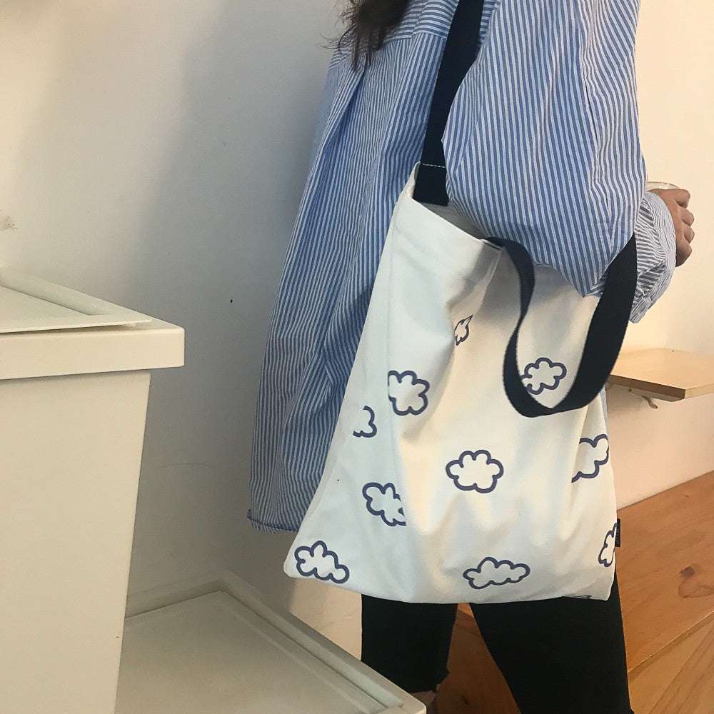 Shopping Bags Women Canvas Shoulder Bag Large Capacity - VEX CLUB HOUSE