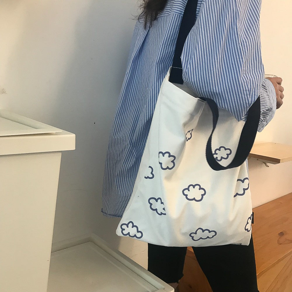 Shopping Bags Women Canvas Shoulder Bag Large Capacity - VEX CLUB HOUSE