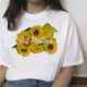 Van Gogh Oil Painting Mona Lisa Spoof Printed T-shirt Women Short Sleeve - VEX CLUB HOUSE