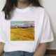 Van Gogh Oil Painting Mona Lisa Spoof Printed T-shirt Women Short Sleeve - VEX CLUB HOUSE
