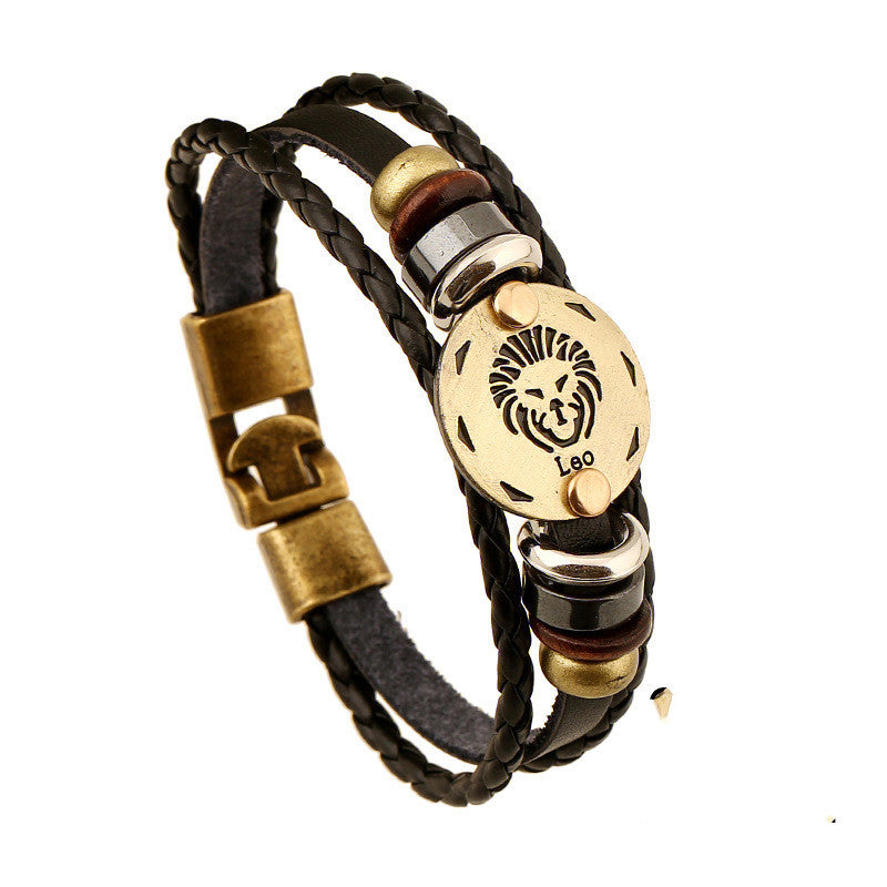 Twelve Constellation Cowhide Bracelets Wholesale Men And Women Small Jewelry - VEX CLUB HOUSE