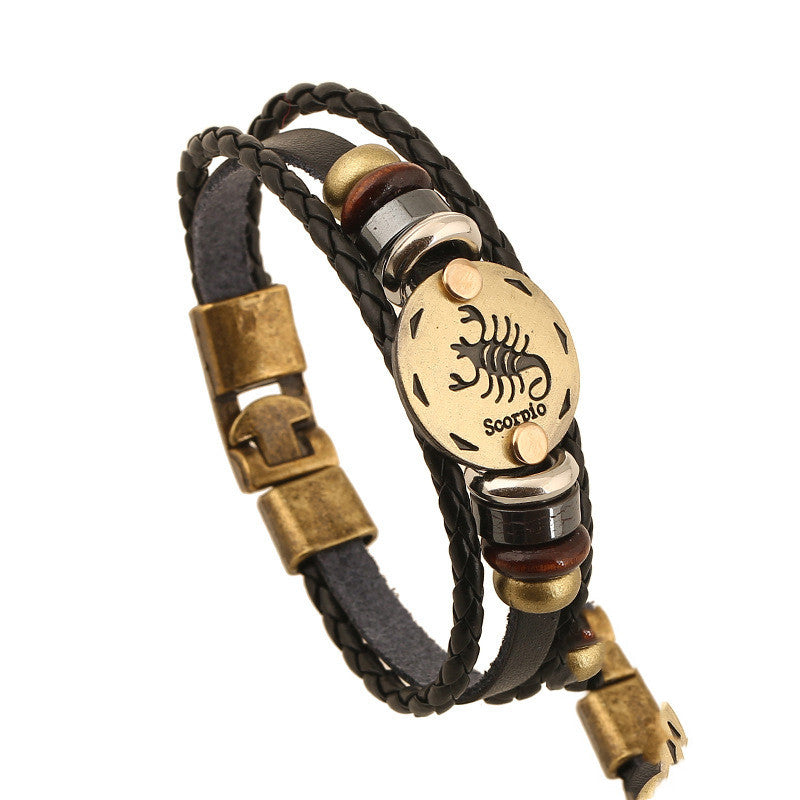 Twelve Constellation Cowhide Bracelets Wholesale Men And Women Small Jewelry - VEX CLUB HOUSE