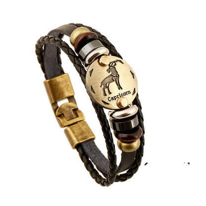 Twelve Constellation Cowhide Bracelets Wholesale Men And Women Small Jewelry - VEX CLUB HOUSE