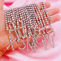 26 Letters Pendant Necklace Shiny Rhinestone Necklace Women - VEX CLUB HOUSE