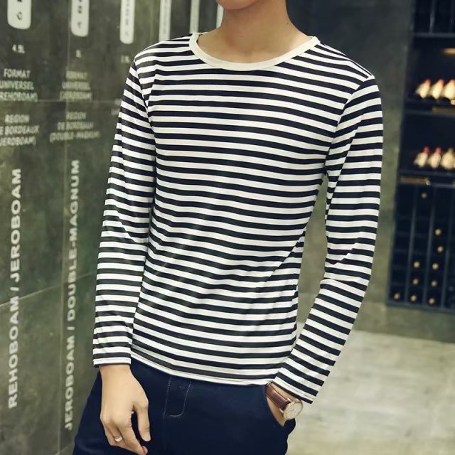 Black White Striped T-shirt Unisex Loose Oversize Extra Long Sleeve - VEX CLUB HOUSE