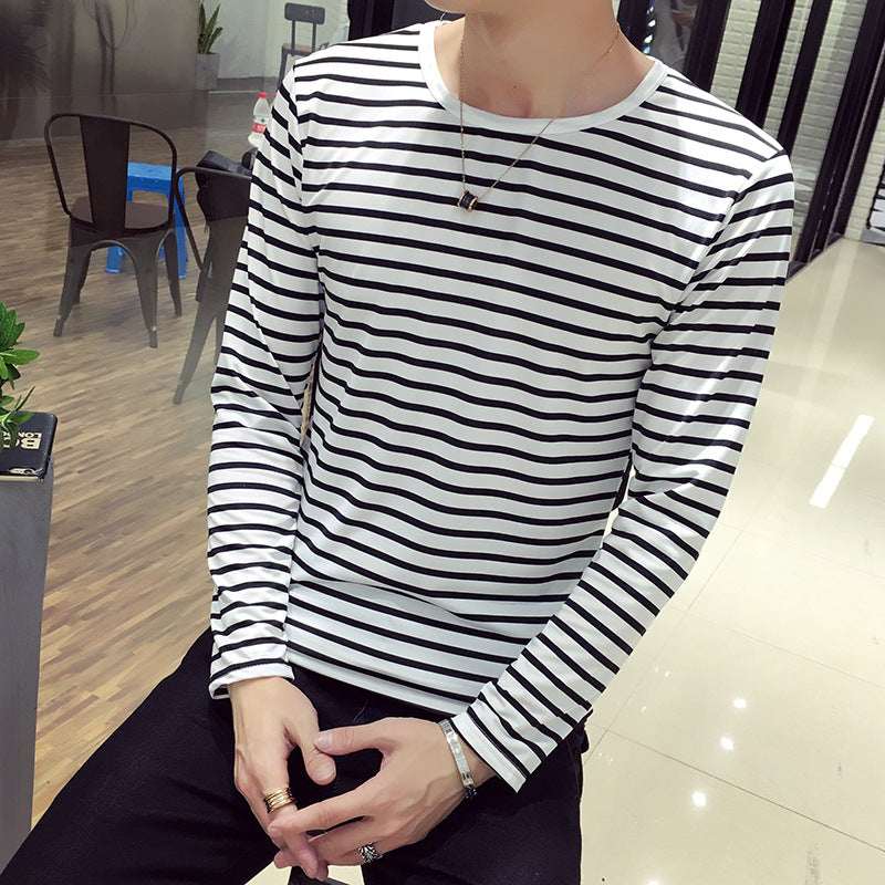 Black White Striped T-shirt Unisex Loose Oversize Extra Long Sleeve - VEX CLUB HOUSE