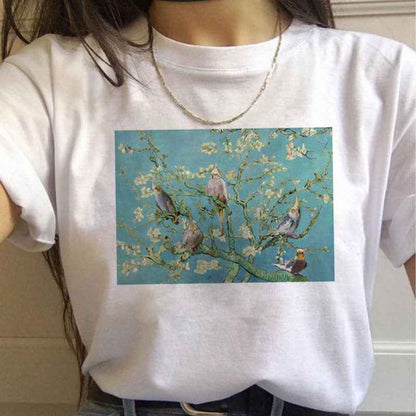 Van Gogh Aesthetic Oil Painting Women's Short Sleeve T-Shirt - VEX CLUB HOUSE
