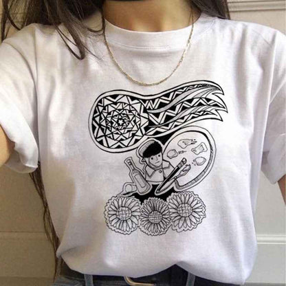 Van Gogh Aesthetic Oil Painting Women's Short Sleeve T-Shirt - VEX CLUB HOUSE