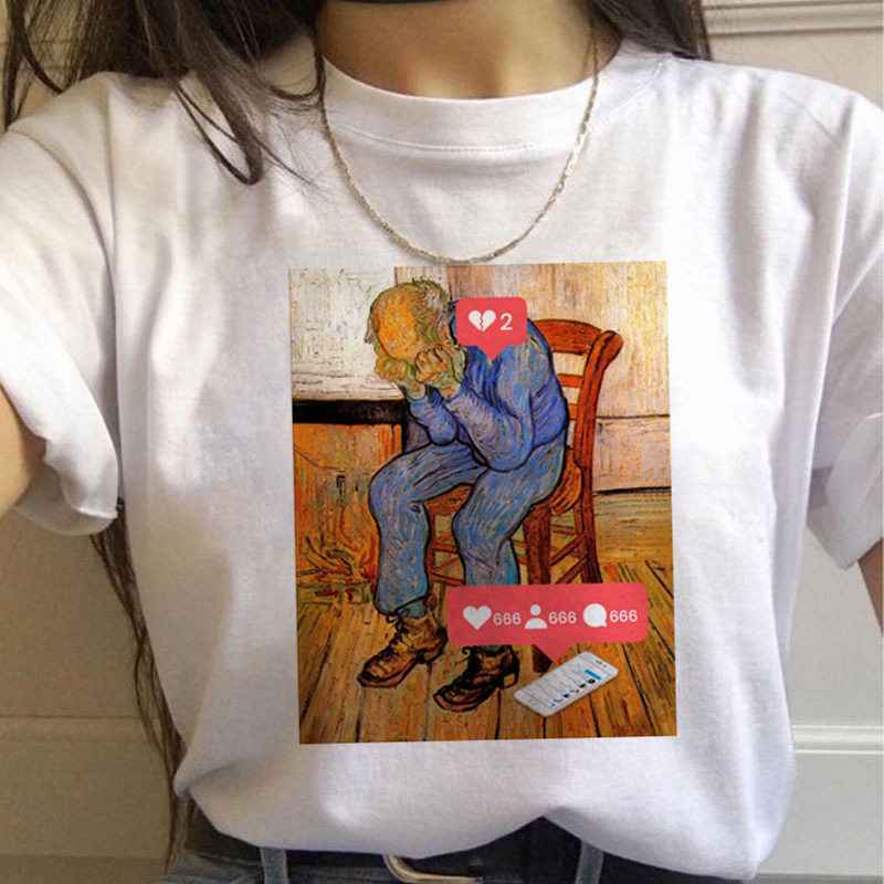Van Gogh Aesthetic Oil Painting Women's Short Sleeve T-Shirt - VEX CLUB HOUSE