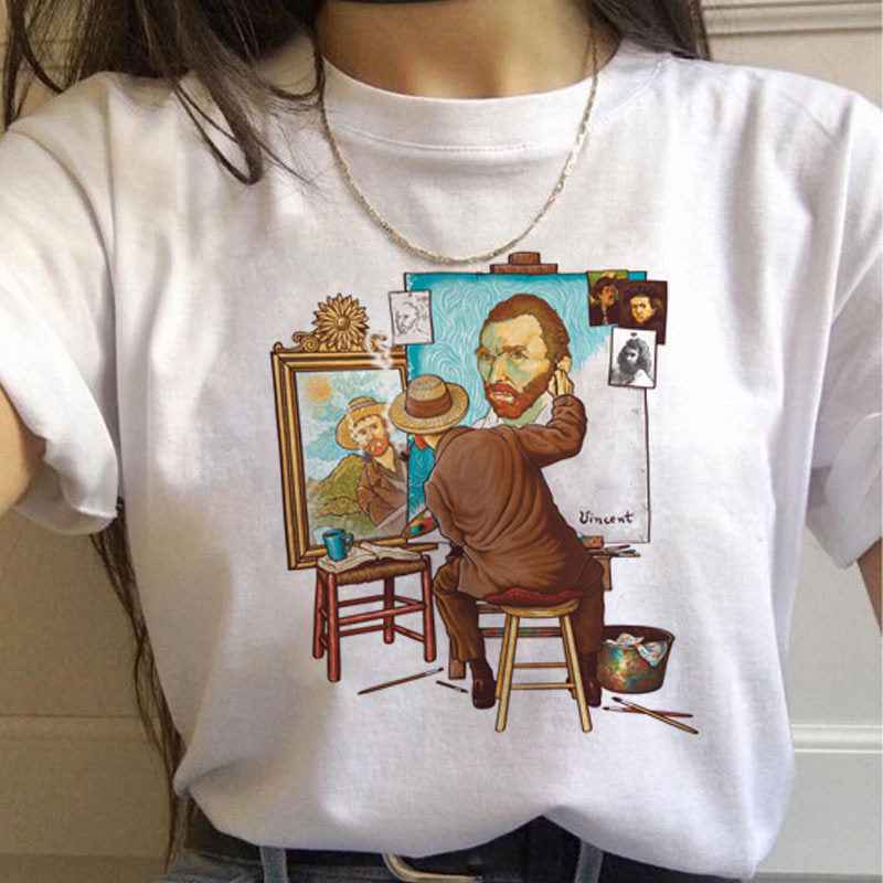 Van Gogh Aesthetic Oil Painting Women's Short Sleeve T-Shirt - VEX CLUB HOUSE