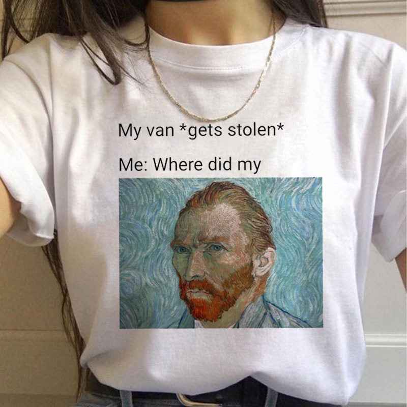 Van Gogh Aesthetic Oil Painting Women's Short Sleeve T-Shirt - VEX CLUB HOUSE