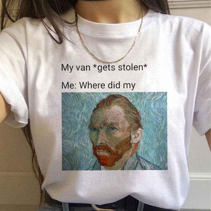 Van Gogh Aesthetic Oil Painting Women's Short Sleeve T-Shirt - VEX CLUB HOUSE