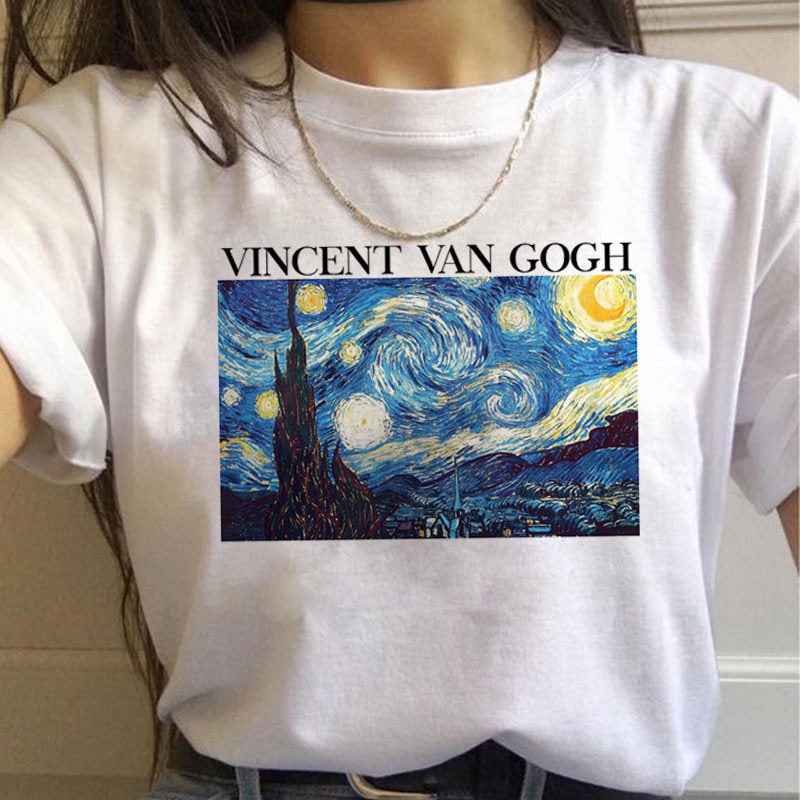 Van Gogh Aesthetic Oil Painting Women's Short Sleeve T-Shirt - VEX CLUB HOUSE