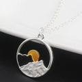 Wish card alloy necklace women men mountain peak sun gold color silver color pendant necklace engagement jewelry - VEX CLUB HOUSE
