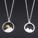 Wish card alloy necklace women men mountain peak sun gold color silver color pendant necklace engagement jewelry - VEX CLUB HOUSE