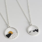 Wish card alloy necklace women men mountain peak sun gold color silver color pendant necklace engagement jewelry - VEX CLUB HOUSE