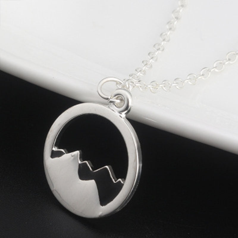 Wish card alloy necklace women men mountain peak sun gold color silver color pendant necklace engagement jewelry - VEX CLUB HOUSE