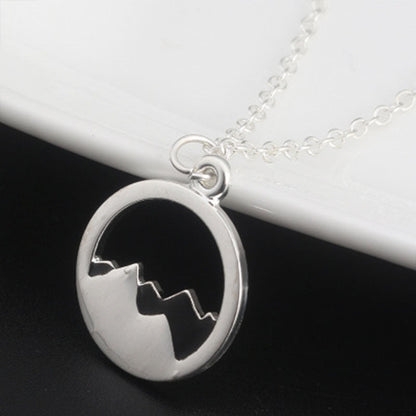 Wish card alloy necklace women men mountain peak sun gold color silver color pendant necklace engagement jewelry - VEX CLUB HOUSE