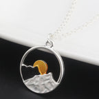 Wish card alloy necklace women men mountain peak sun gold color silver color pendant necklace engagement jewelry - VEX CLUB HOUSE