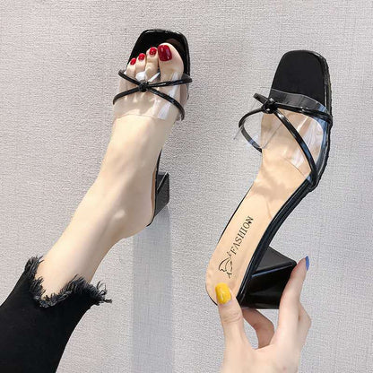Transparent Slippers Women Summer Wear Plastic Fashion - VEX CLUB HOUSE