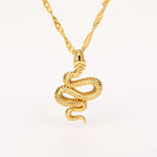 Stainless Steel Snake Necklaces For Women Men Gold Silver Color Zodiac Animal Neck Chain Male Female Pendant Necklace Jewelry - VEX CLUB HOUSE