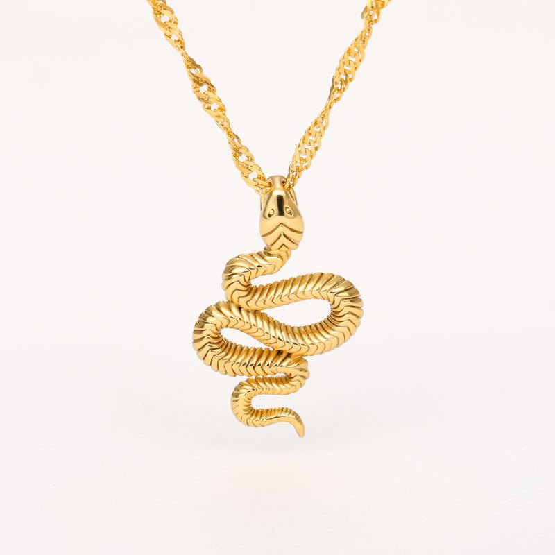 Stainless Steel Snake Necklaces For Women Men Gold Silver Color Zodiac Animal Neck Chain Male Female Pendant Necklace Jewelry - VEX CLUB HOUSE