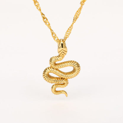 Stainless Steel Snake Necklaces For Women Men Gold Silver Color Zodiac Animal Neck Chain Male Female Pendant Necklace Jewelry - VEX CLUB HOUSE