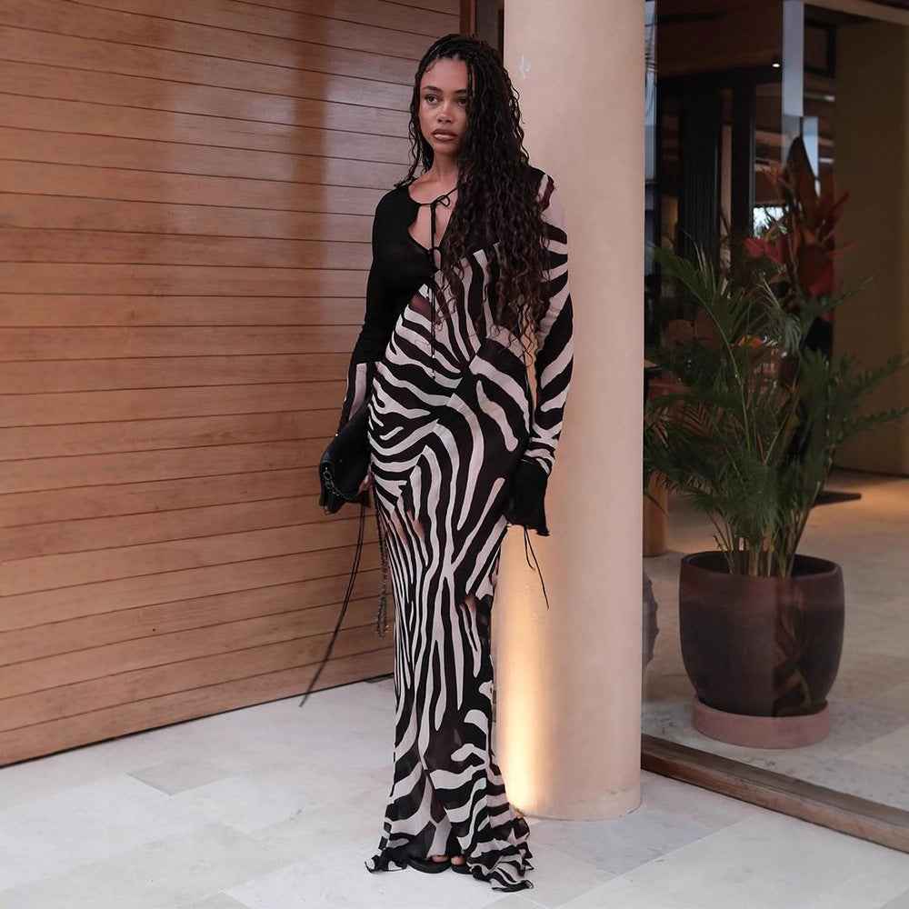 Fashionable Sexy V-neck Slim-fit Dress For Women - VEX CLUB HOUSE