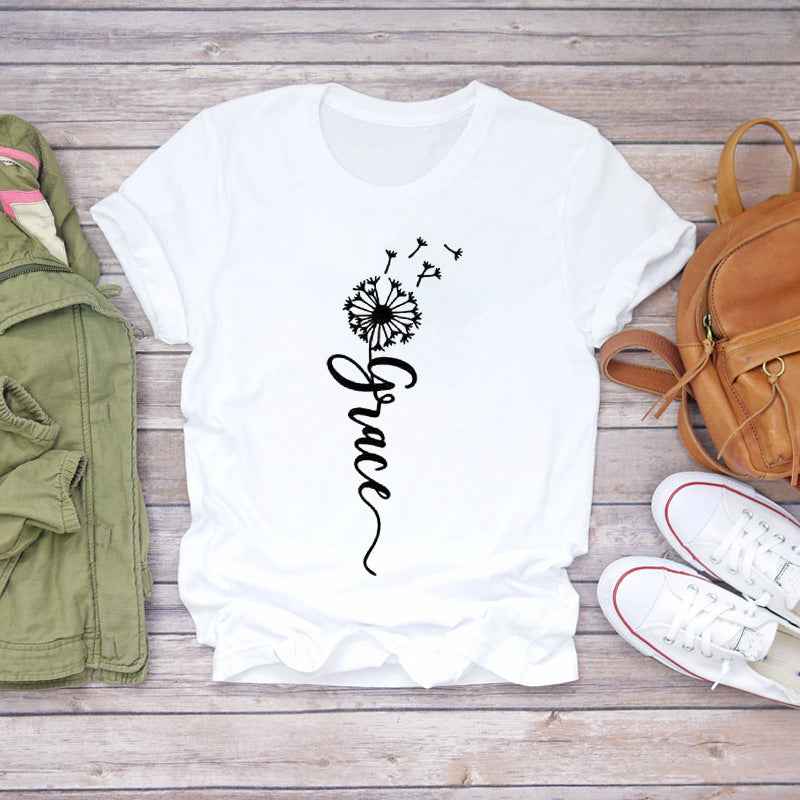 Watercolor Love Fashion Print Short-sleeved T-shirt Women's Trend - VEX CLUB HOUSE