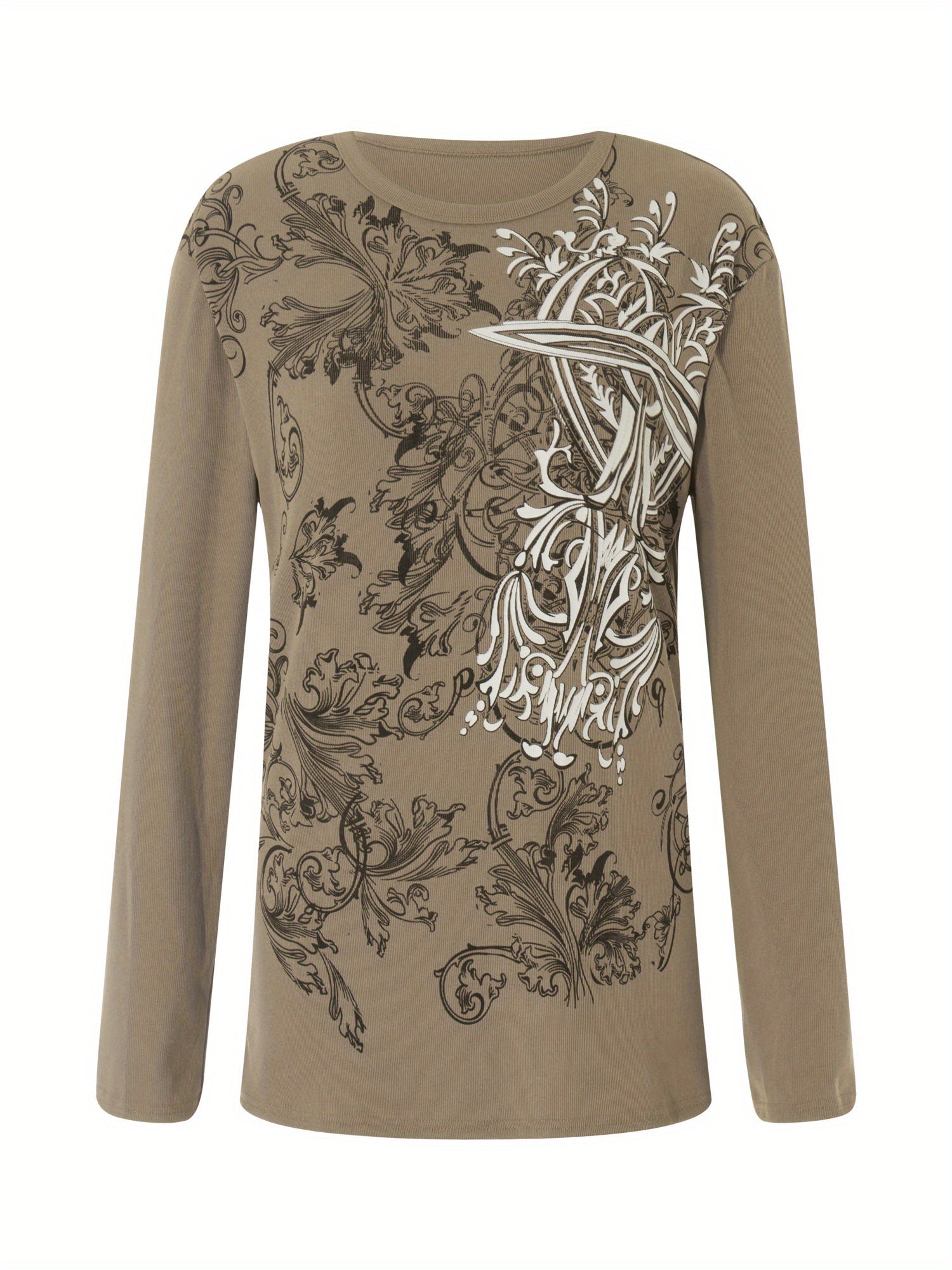 Vintage Chic Gothic Cross Print Long sleeve V E X C L U B H O U S E