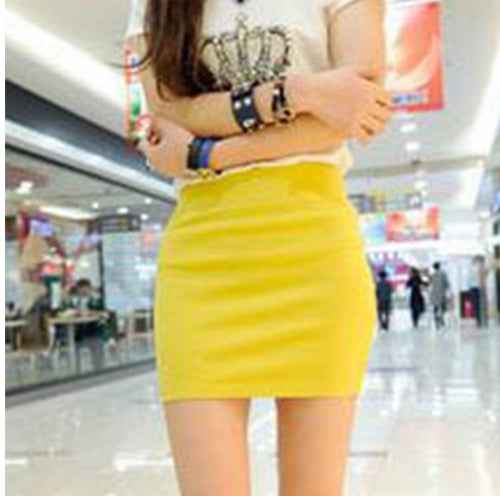 Fashion Women Ladies Sexy Summer Packs Hip Pencil Skirt High Waist Pleated Elastic Slim Mini Skirts for Office Party - VEX CLUB HOUSE
