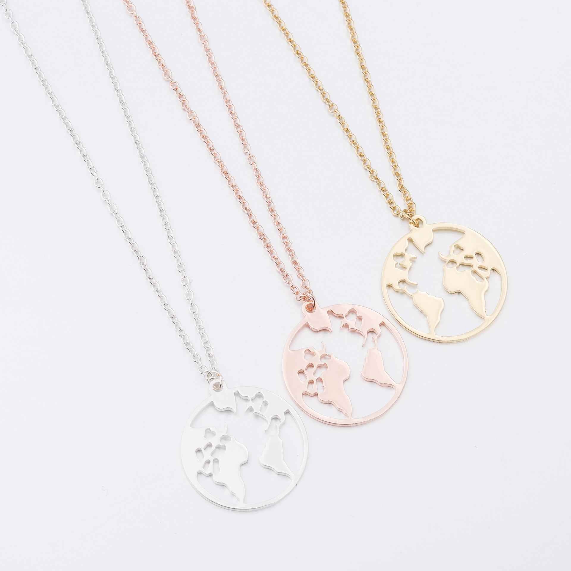 Vintage Origami World Map Necklace Women Geometric Necklace - VEX CLUB HOUSE