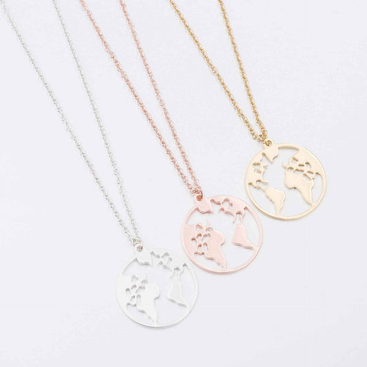 Vintage Origami World Map Necklace Women Geometric Necklace - VEX CLUB HOUSE