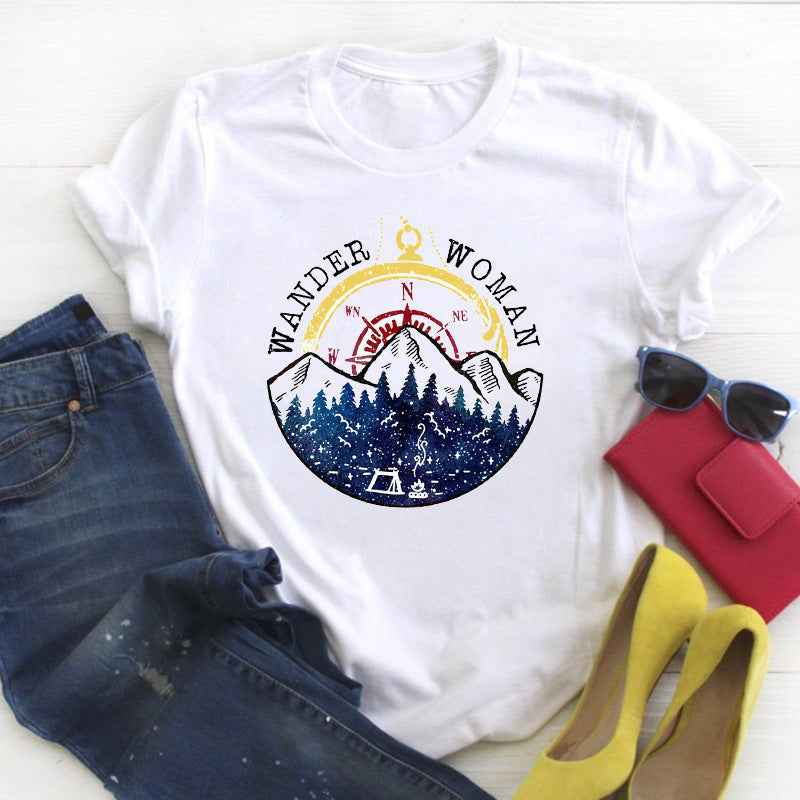 Literature And Art High Mountain Personality Printing Short-sleeved Men And Women - VEX CLUB HOUSE