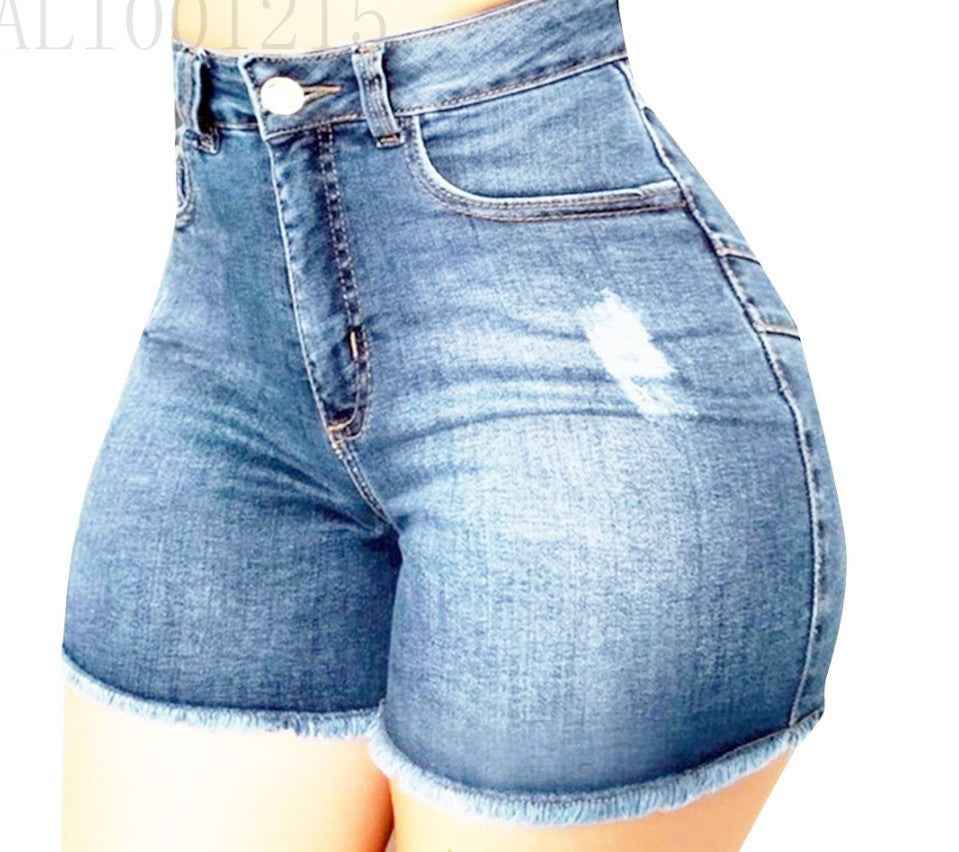 Stretch Slim Fit Ripped Tassel Denim Shorts For Women - VEX CLUB HOUSE
