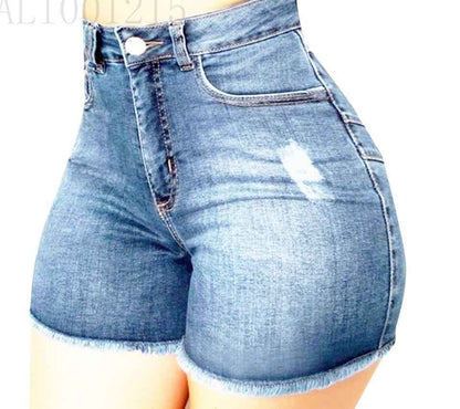 Stretch Slim Fit Ripped Tassel Denim Shorts For Women - VEX CLUB HOUSE
