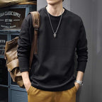 Men's Round Neck Thickened Inner Bottoming Shirt Solid Color Loose-fitting Versatile Top - VEX CLUB HOUSE