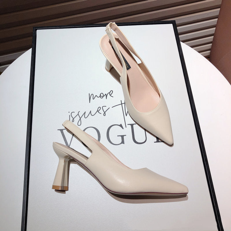 Women's Retro Pointed Toe Chunky Heel High Heels - VEX CLUB HOUSE