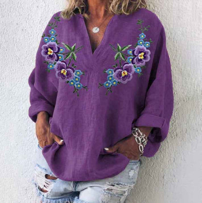 Womens American-style Digitally Printed Linen Shirt - VEX CLUB HOUSE