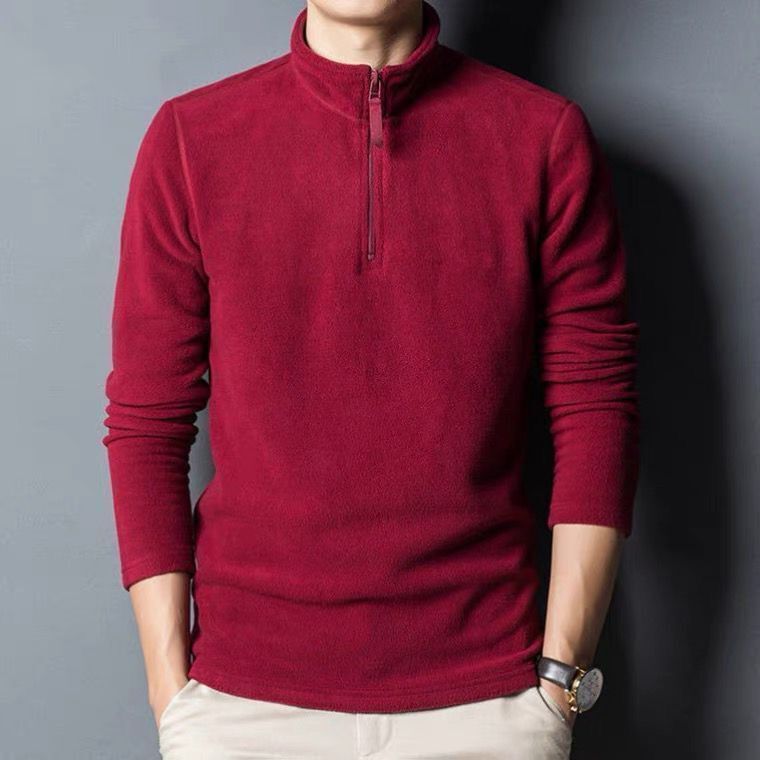 Men's Long-sleeve Mock-neck Fleece Hoodie With Zipperversatile For Winter - VEX CLUB HOUSE