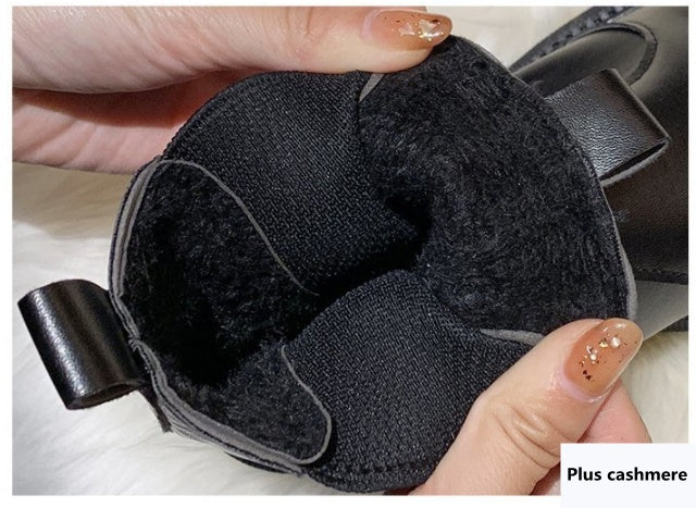 British style black platform stretch boots - VEX CLUB HOUSE