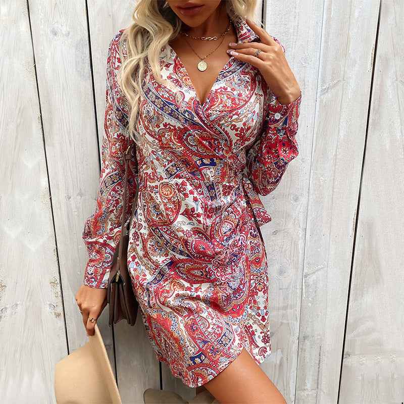 Womens Printed Designer One-Piece Dress - VEX CLUB HOUSE