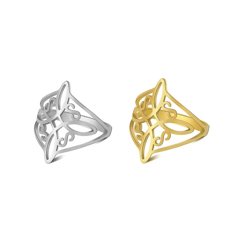Twisted Infinity Celtic Knot Ring Irish Witch Knot Stainless Steel Rings For Women Men Witchcraft Jewelry - VEX CLUB HOUSE
