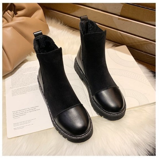 British style black platform stretch boots - VEX CLUB HOUSE
