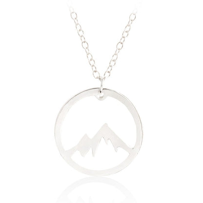 Mountain Pendant Necklace Gold Silver Minimalist Nature Snow Mountain Necklace For Women Men Fashion Adventure Jewelry Gift - VEX CLUB HOUSE