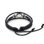 Sacred Geometry Sri Yantra Glass Buckle Charm Bracelets & Bangles Multilayer Leather Bracelets for Women Men Jewelry - VEX CLUB HOUSE