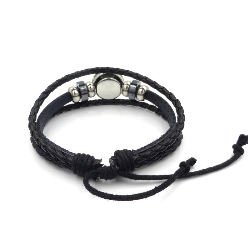 Sacred Geometry Sri Yantra Glass Buckle Charm Bracelets & Bangles Multilayer Leather Bracelets for Women Men Jewelry - VEX CLUB HOUSE